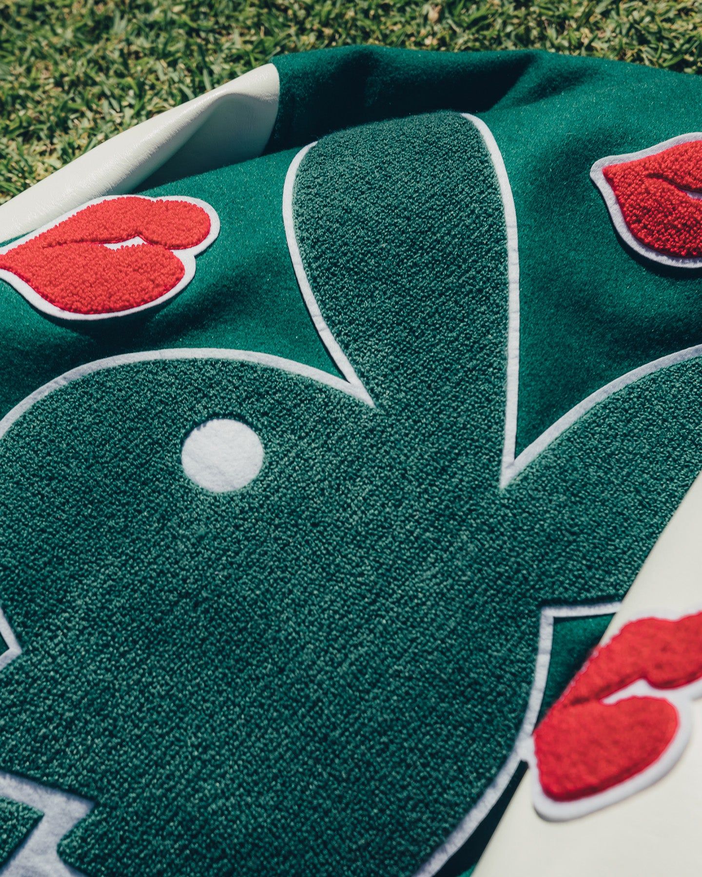 Playboy By CK Team Varsity Jacket Green/Off White sold by Culture Kings product image thumbnail 12