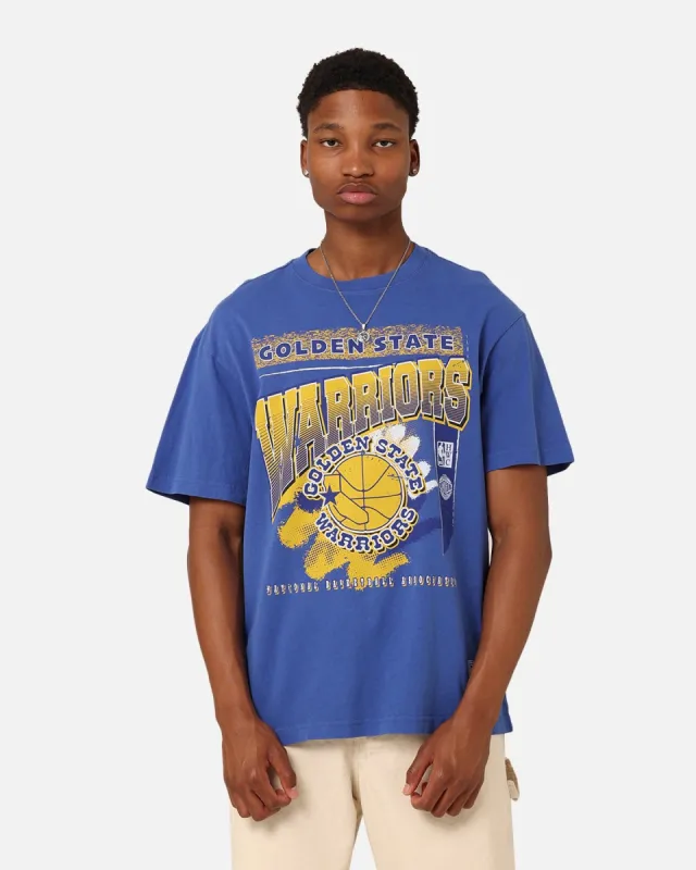 Mitchell & Ness Golden State Warriors Brush Off 2.0 T-Shirt Blue sold by Culture Kings