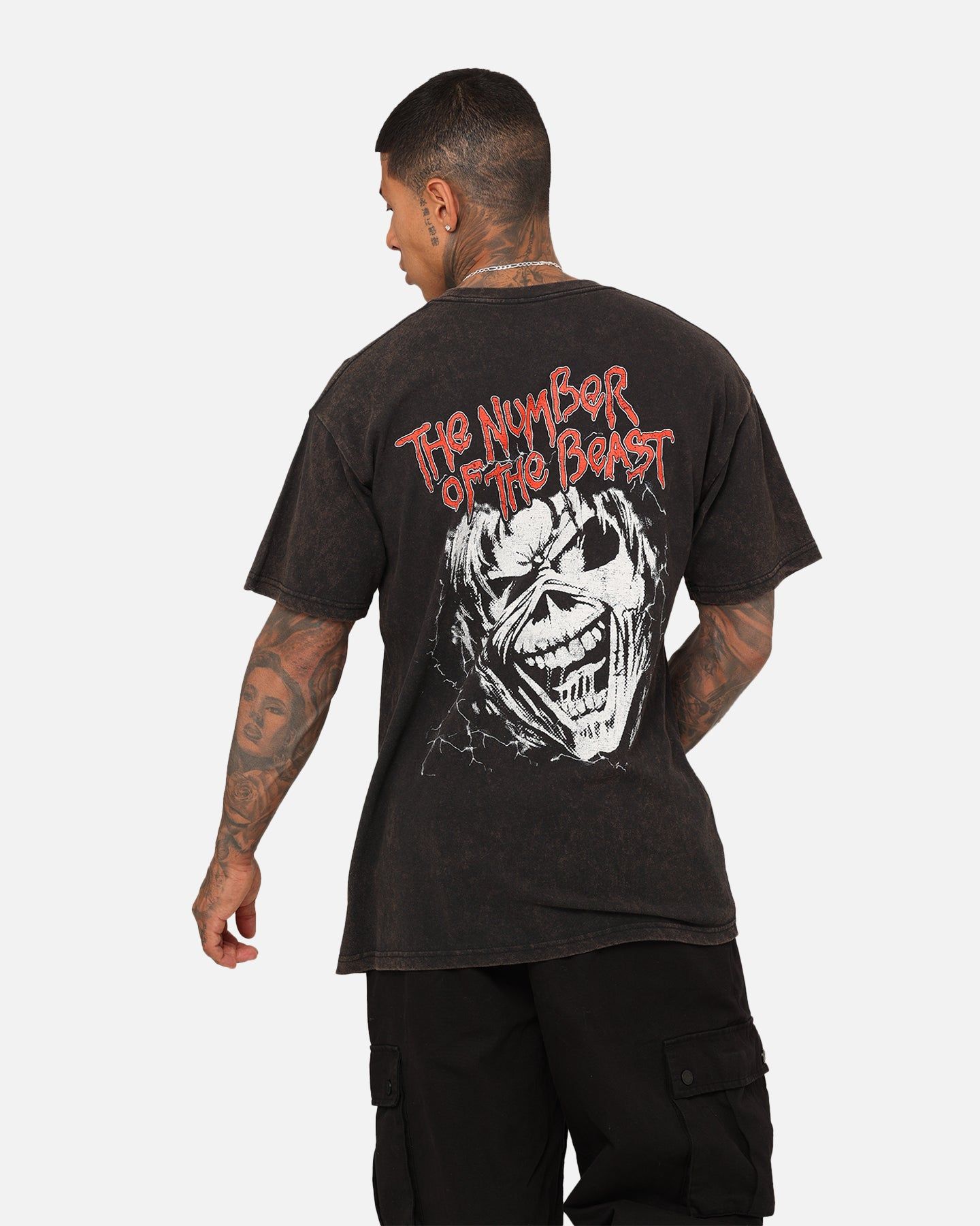 Iron Maiden Eddie Big Hand Vintage T-Shirt Black Wash sold by Culture Kings product image thumbnail 2