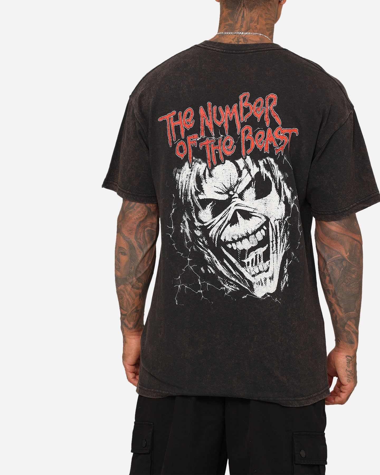 Iron Maiden Eddie Big Hand Vintage T-Shirt Black Wash sold by Culture Kings product image thumbnail 5