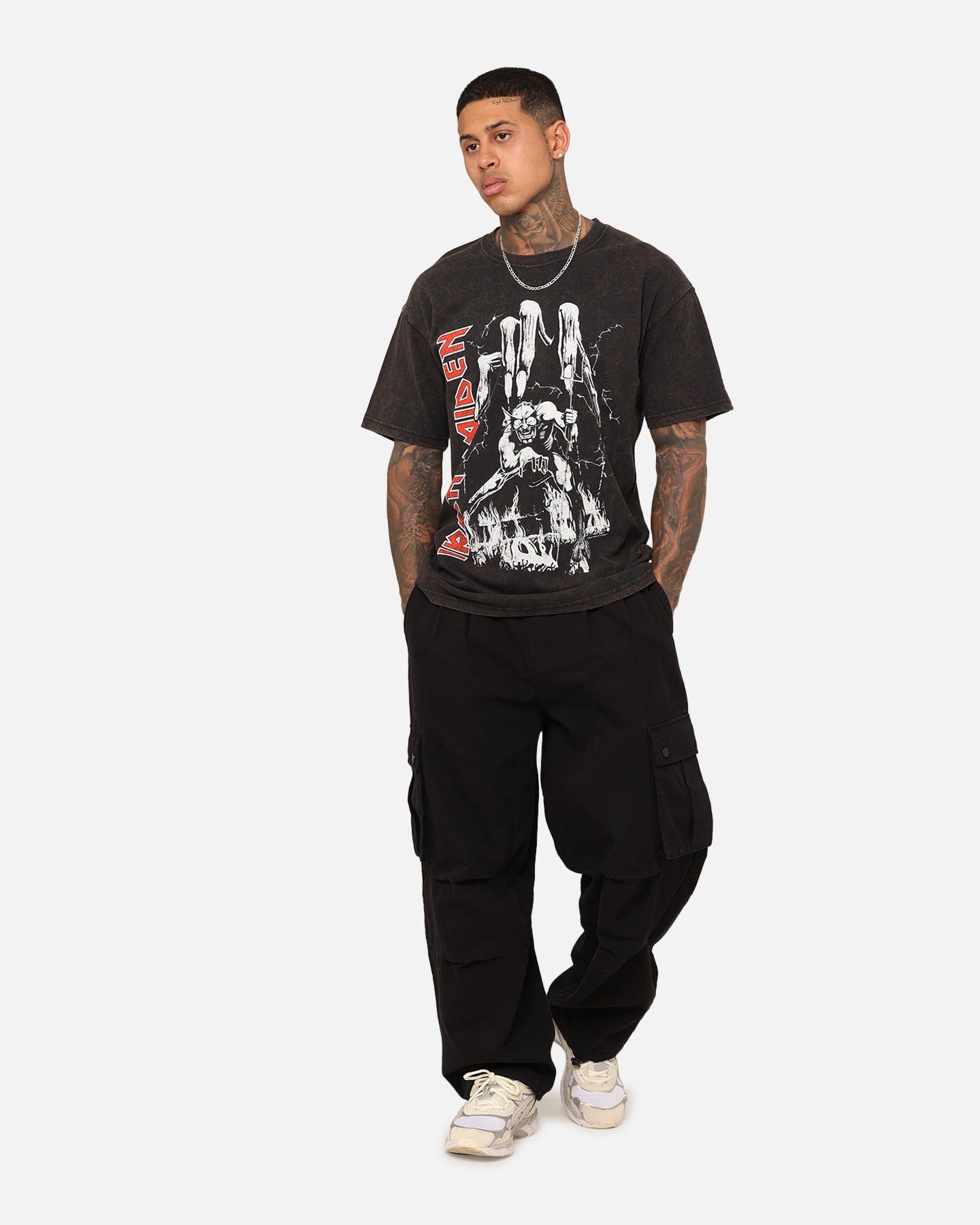 Iron Maiden Eddie Big Hand Vintage T-Shirt Black Wash sold by Culture Kings product image thumbnail 3