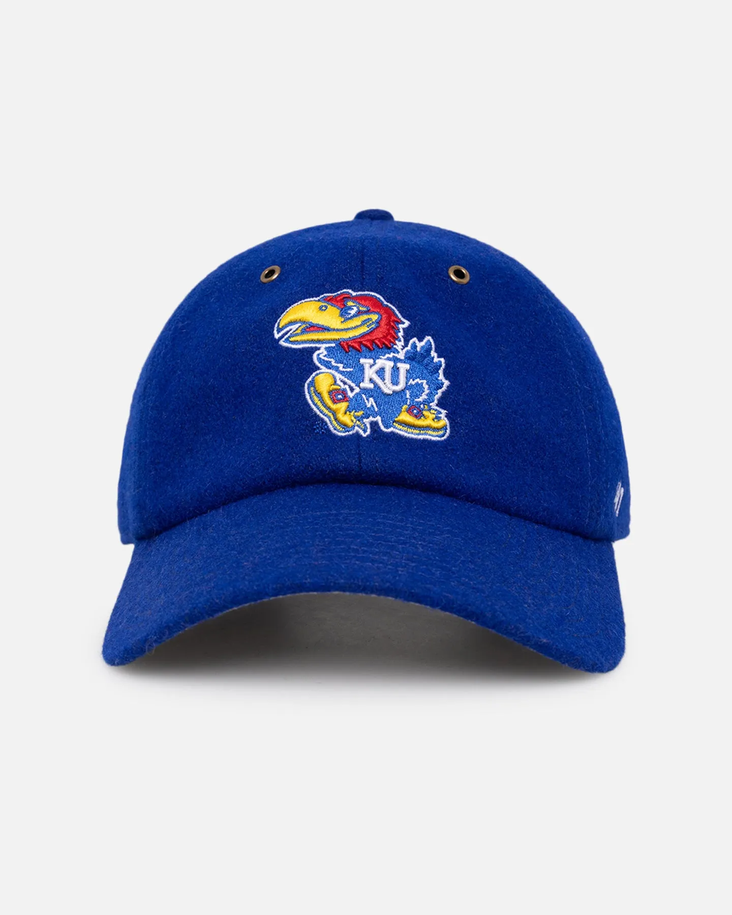 47 Brand Kansas Jayhawks Wooly Clean Up Strapback Royal sold by Culture Kings