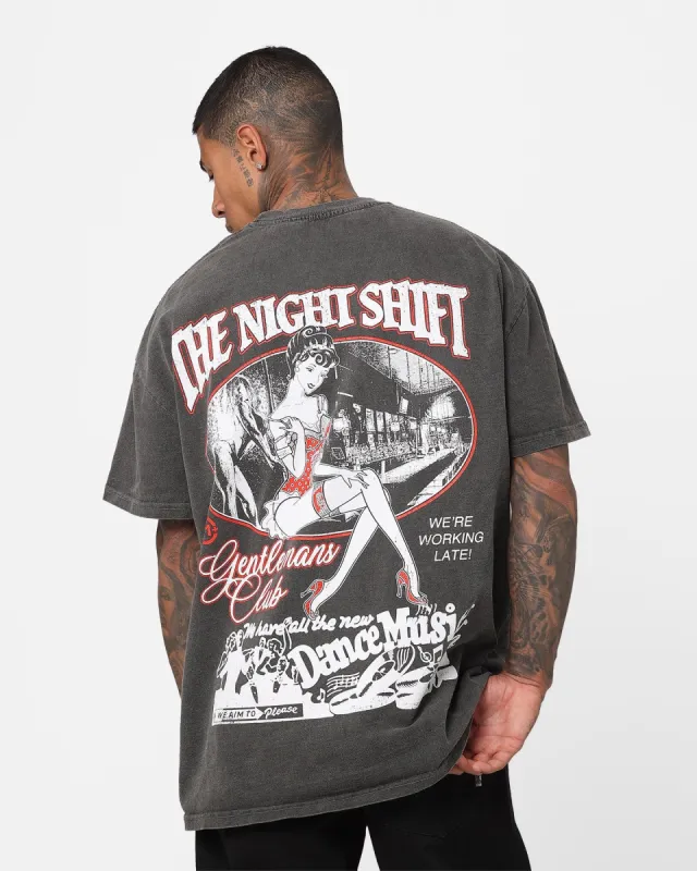 The Night Shift Gentleman's Club Heavyweight Vintage T-Shirt Black Wash sold by Culture Kings