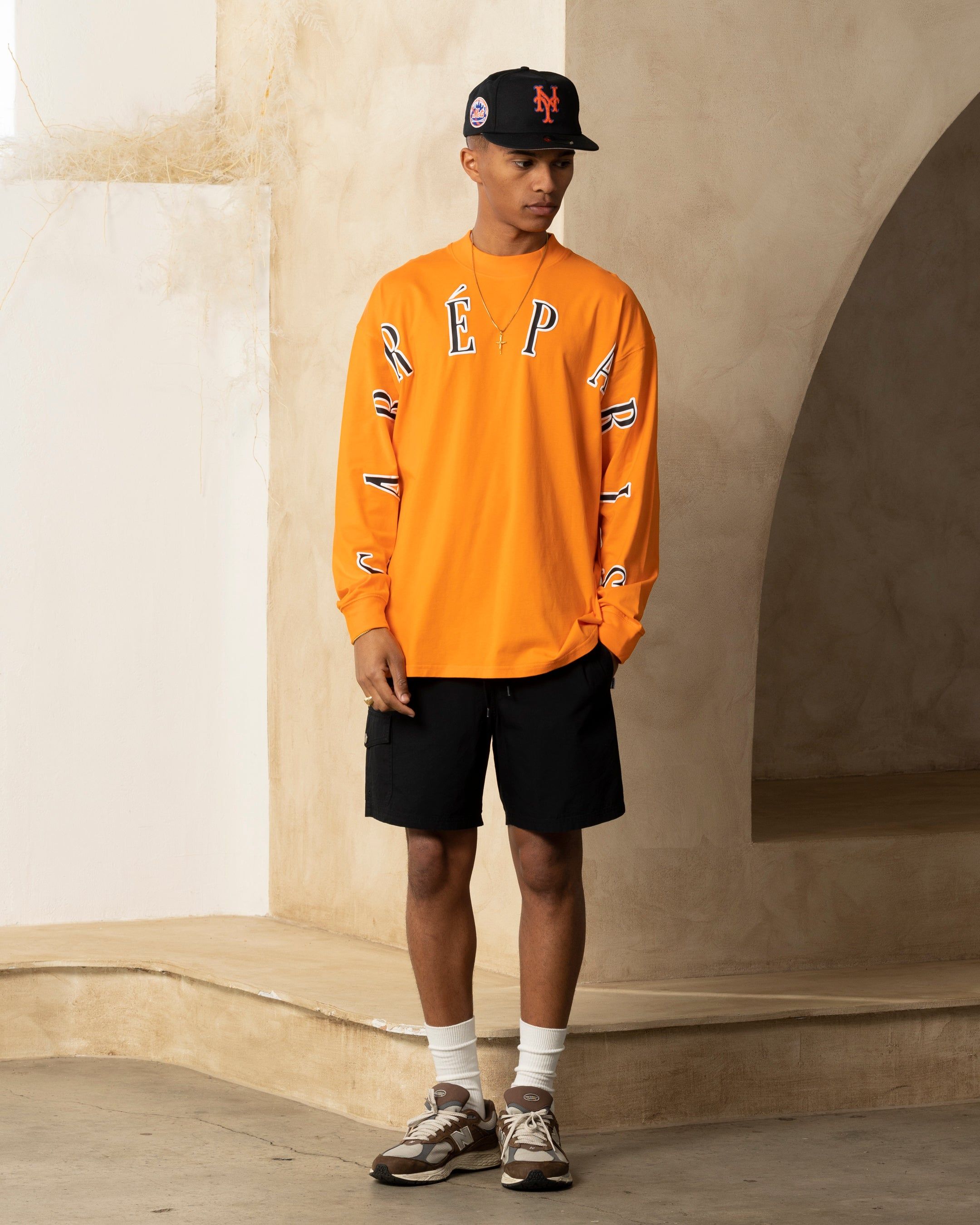 Carre Global Oversized Long Sleeve T-Shirt Orange sold by Culture Kings product image thumbnail 2