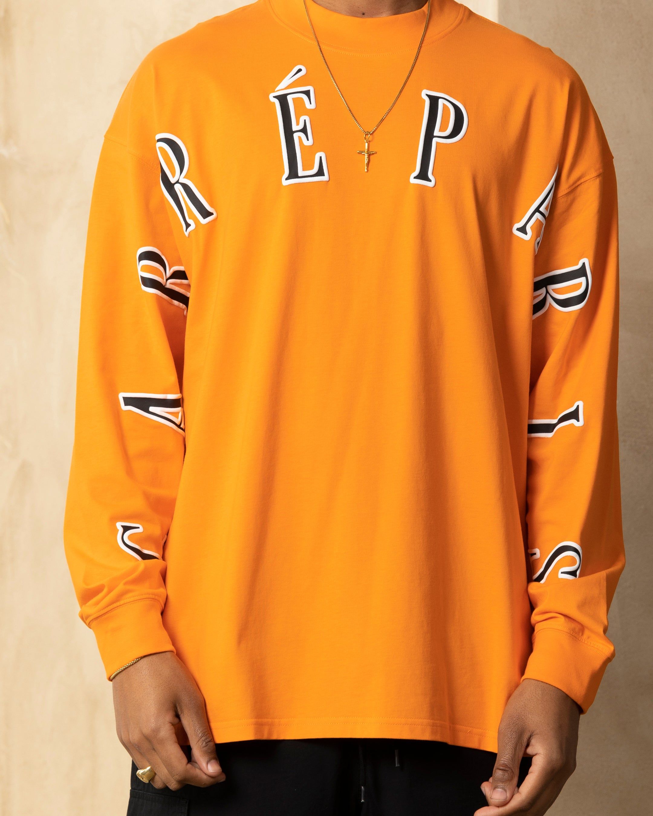 Carre Global Oversized Long Sleeve T-Shirt Orange sold by Culture Kings product image thumbnail 3