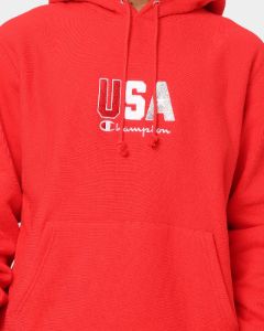 Champion Reverse Weave USA Hoodie Red Spark Csi sold by Culture Kings