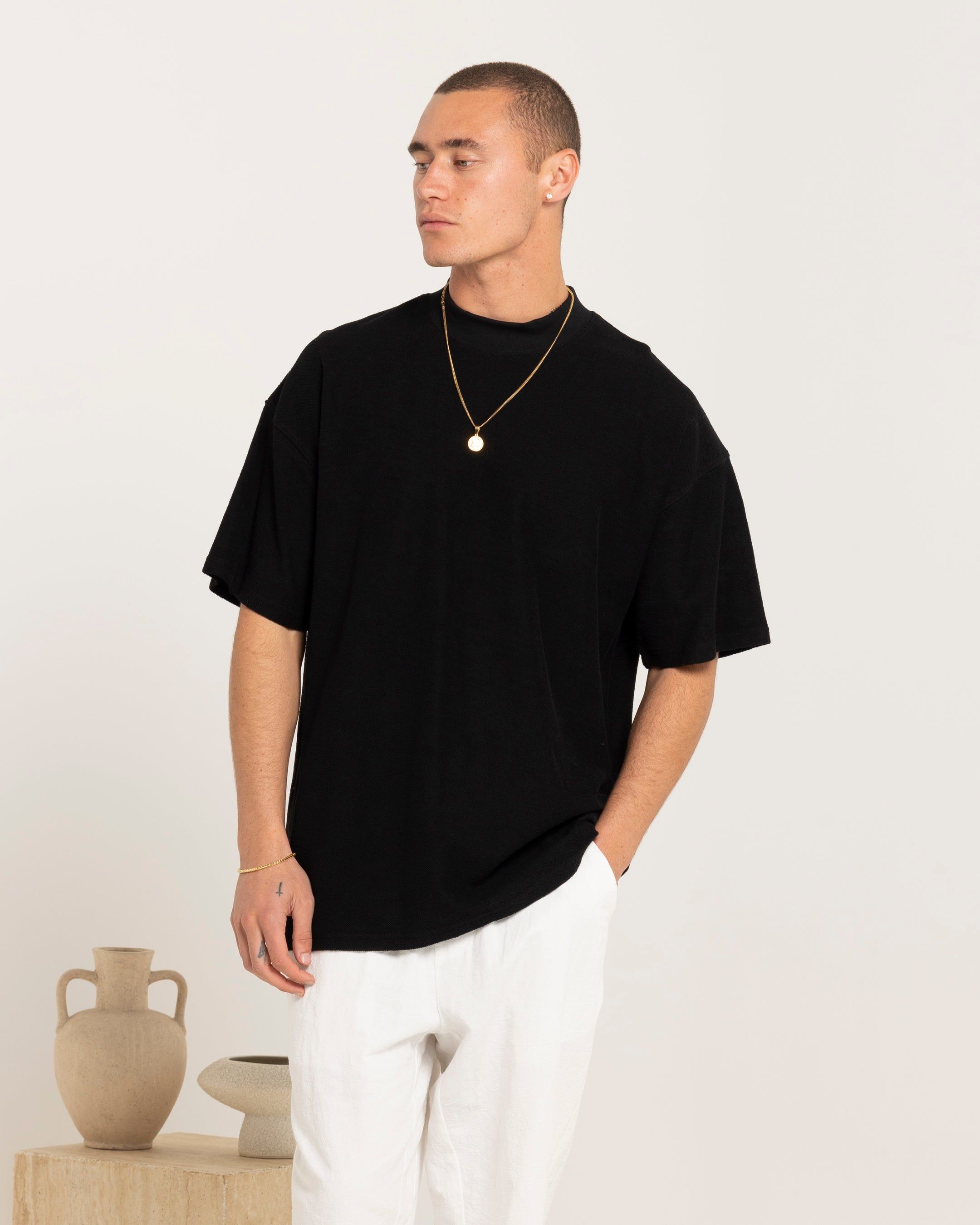 Carre Terry Oversized T-Shirt Black sold by Culture Kings