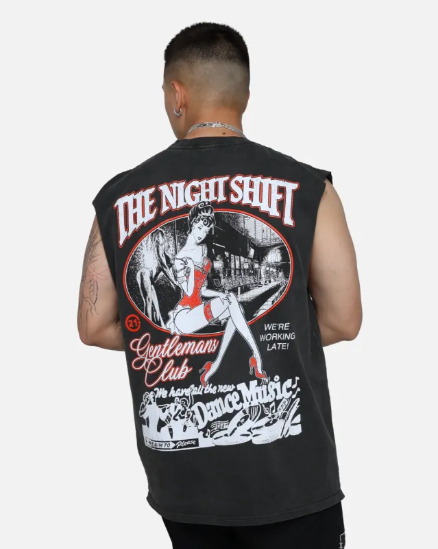 The Night Shift Gentlemen's Club Muscle T-Shirt Black Wash sold by Culture Kings