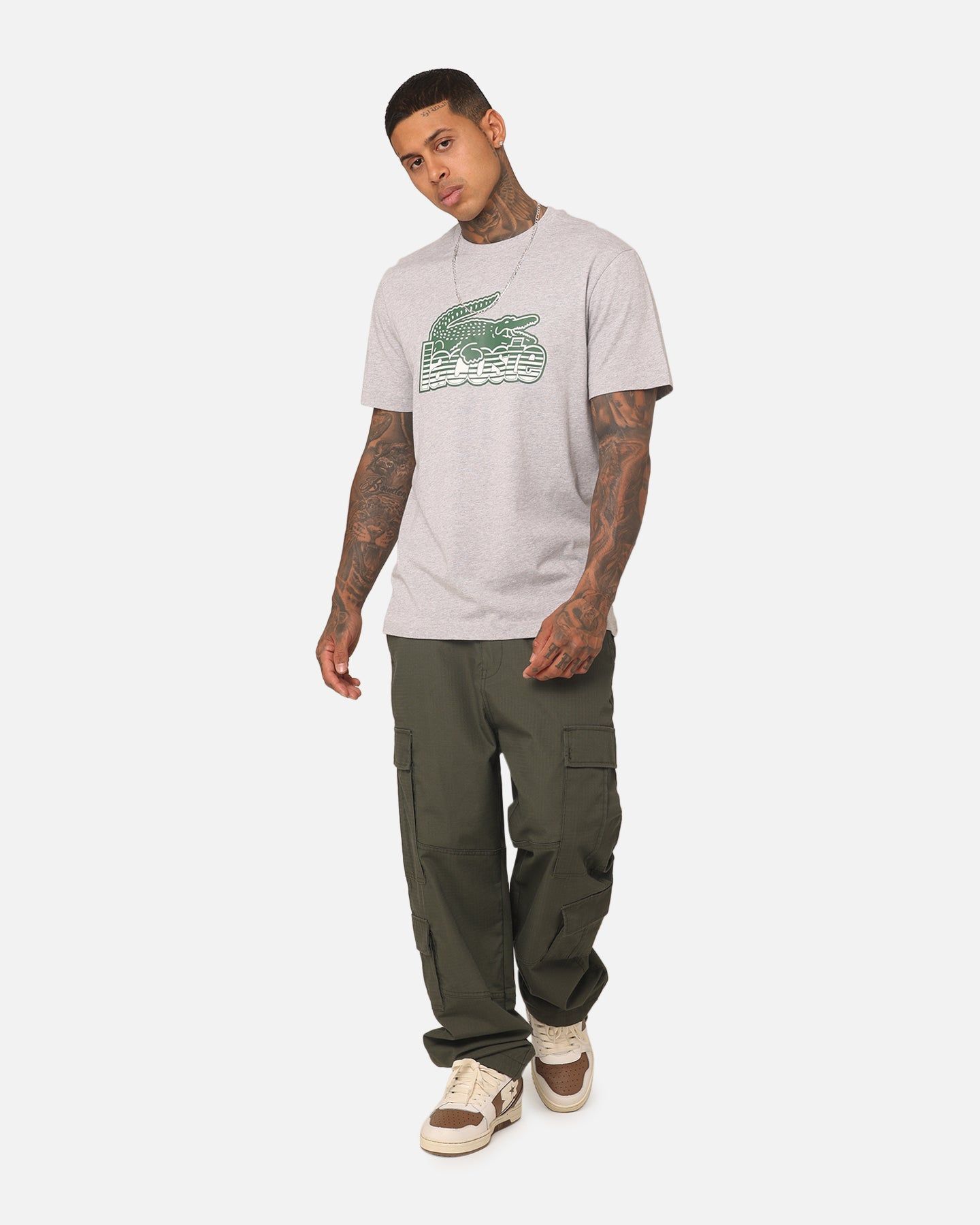 Lacoste Neo Heritage Jersey Logo T-Shirt Silver sold by Culture Kings product image thumbnail 2