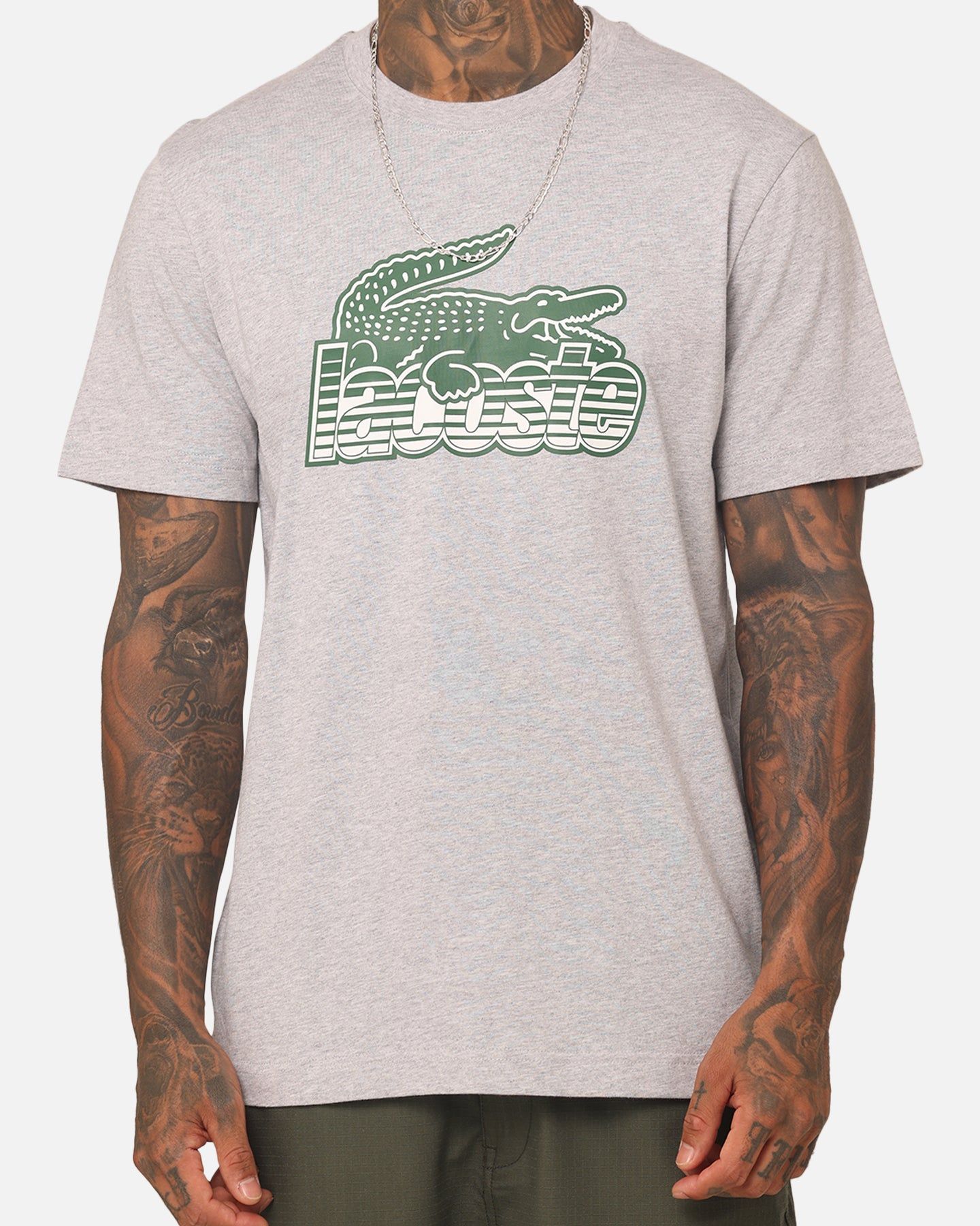 Lacoste Neo Heritage Jersey Logo T-Shirt Silver sold by Culture Kings product image thumbnail 3