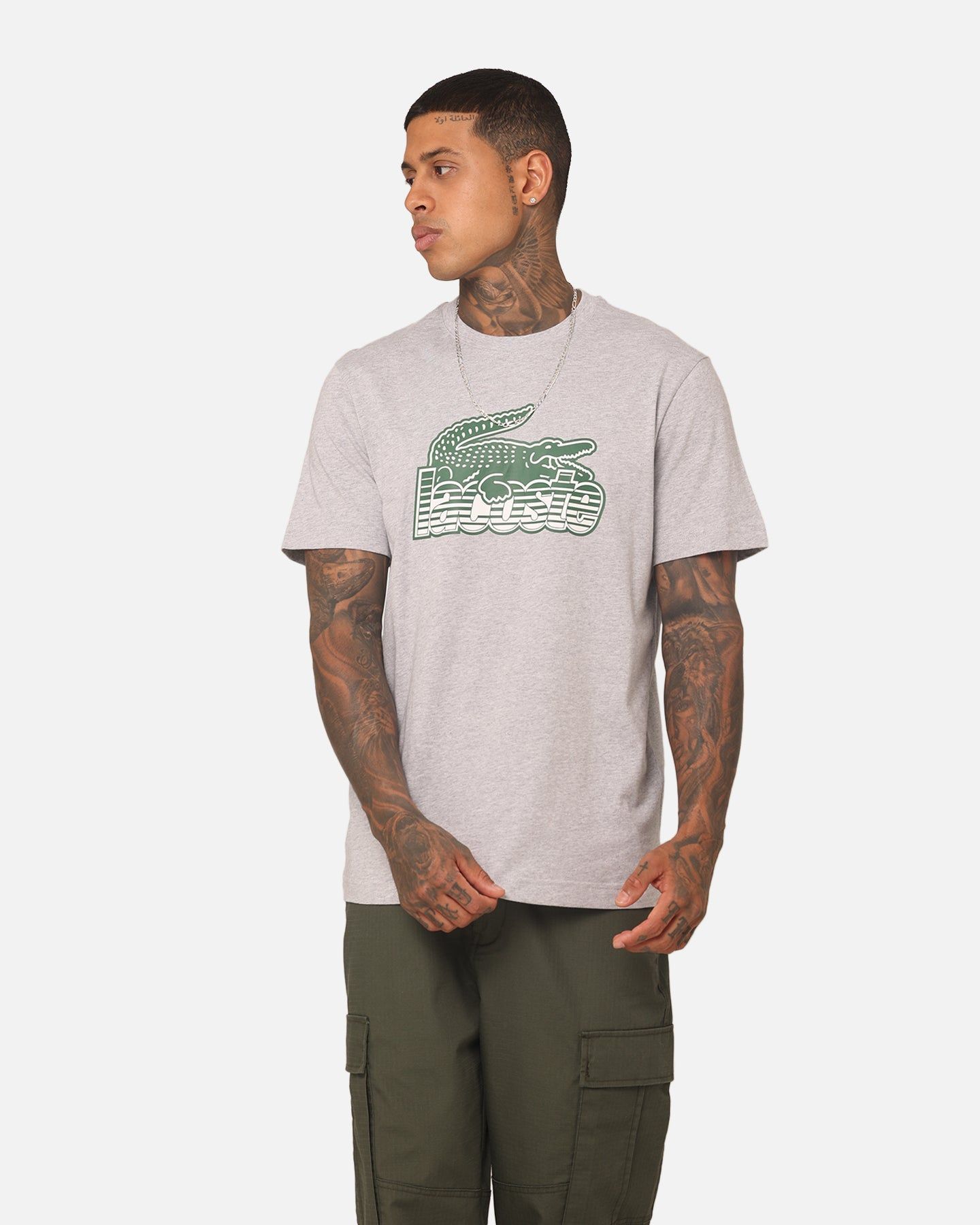 Lacoste Neo Heritage Jersey Logo T-Shirt Silver sold by Culture Kings
