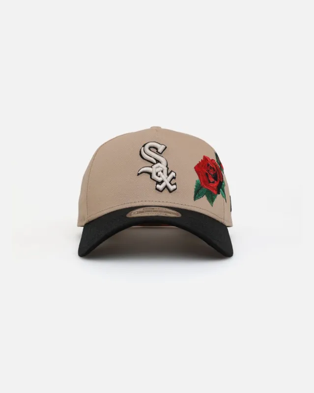 New Era Chicago White Sox 'Tumbleweed Roses' 9FORTY A-Frame Snapback Camel/Black/Stone sold by Culture Kings