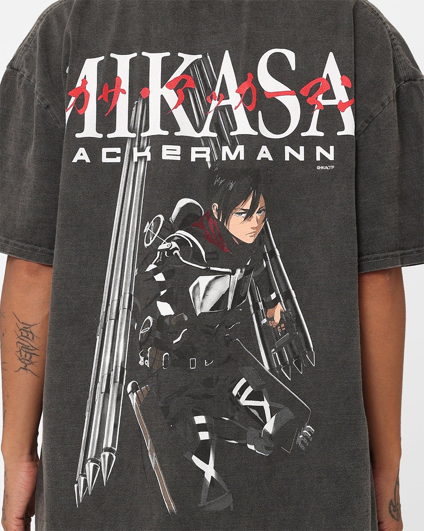 Goat Crew X Attack On Titan Mikasa Vintage Heavyweight T-Shirt Black Wash sold by Culture Kings product image thumbnail 7