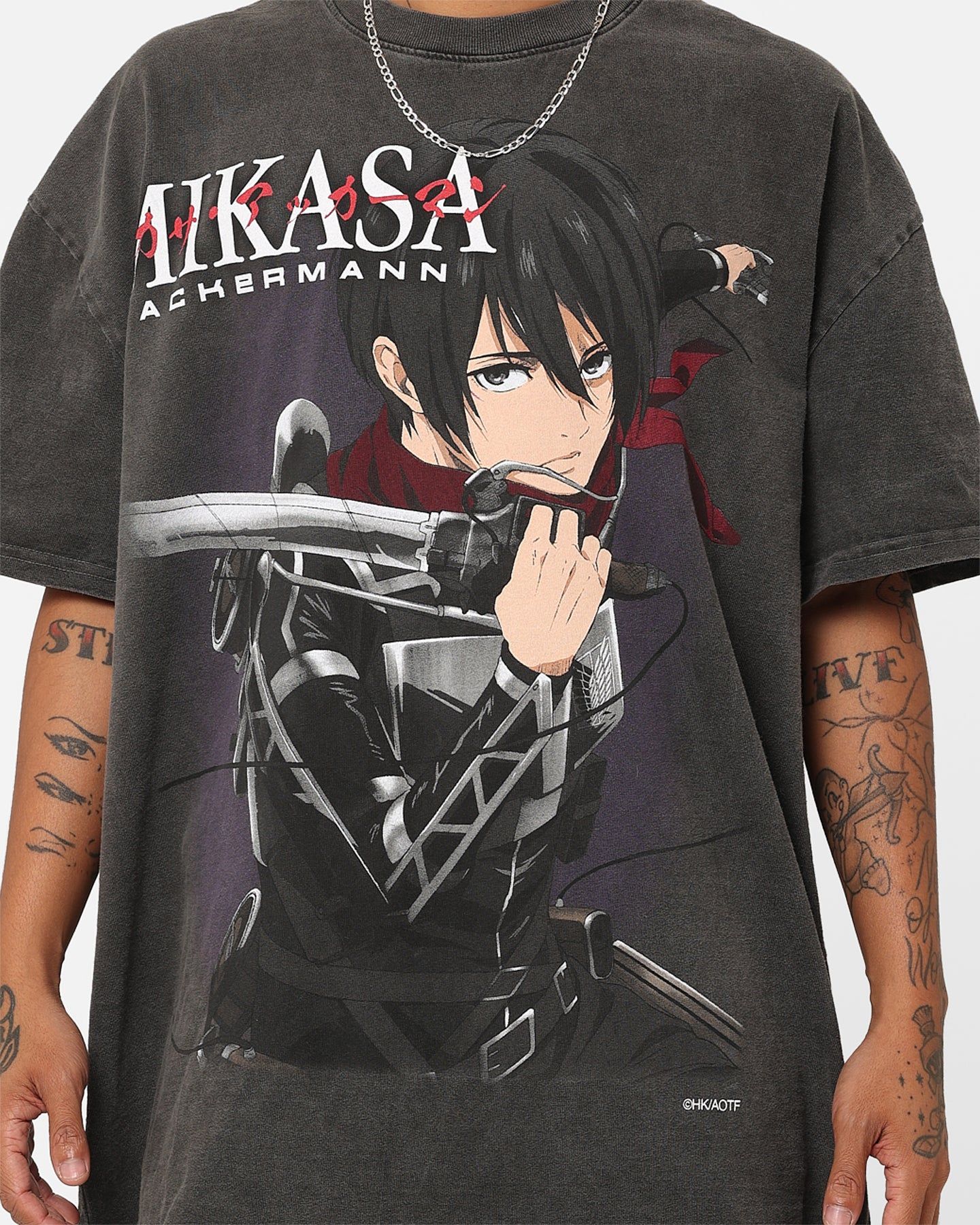Goat Crew X Attack On Titan Mikasa Vintage Heavyweight T-Shirt Black Wash sold by Culture Kings product image thumbnail 4