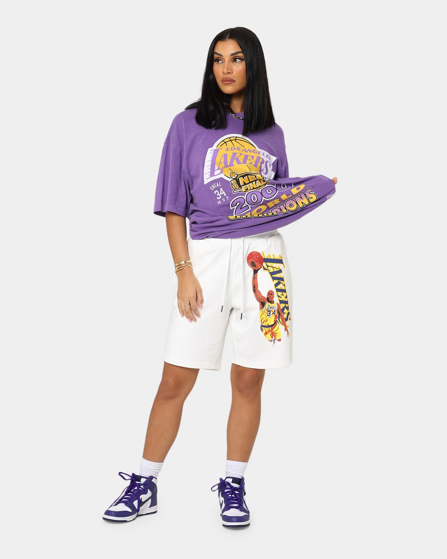 Mitchell & Ness Women's Dunk Shorts Vintage White sold by Culture Kings product image thumbnail 2