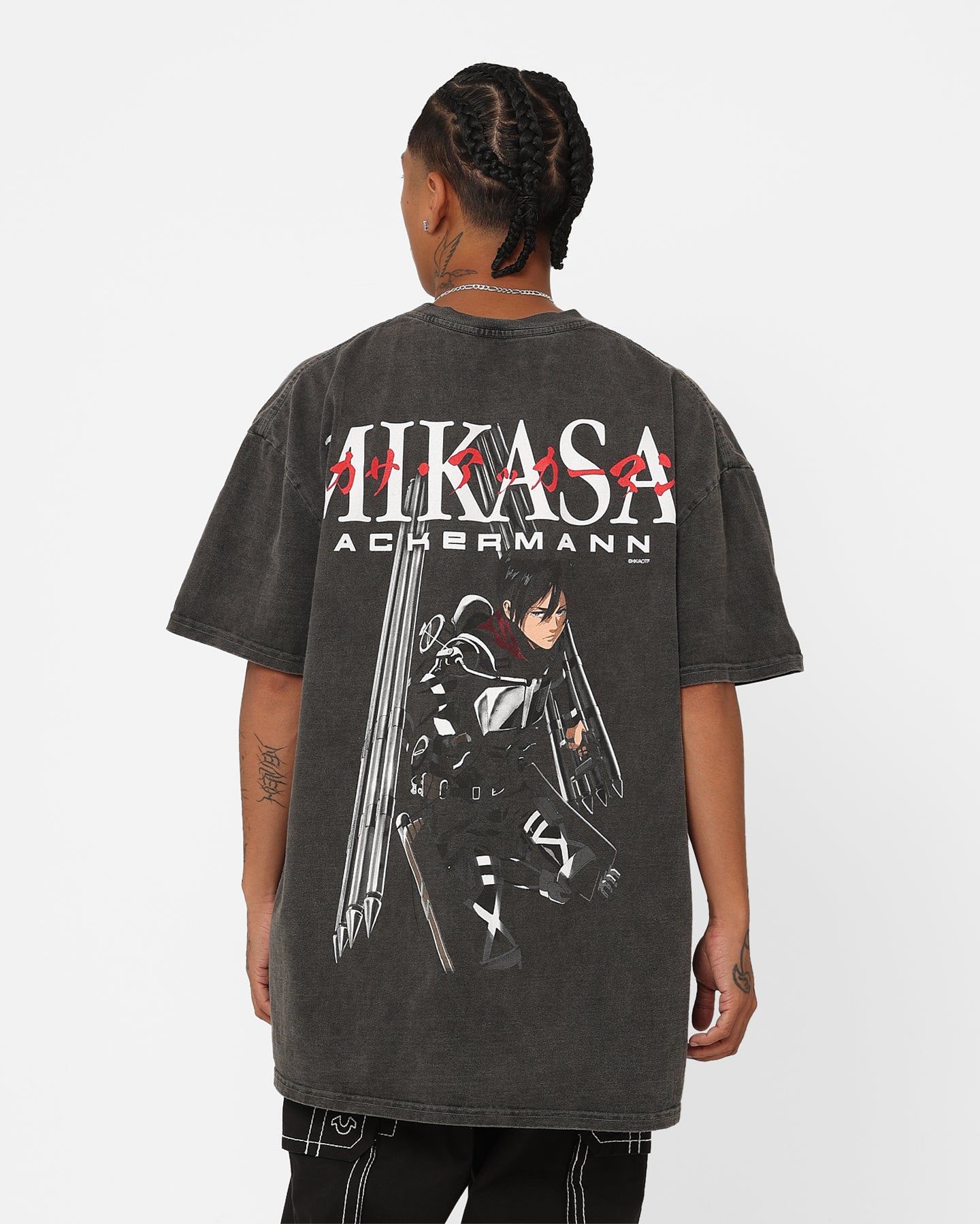 Goat Crew X Attack On Titan Mikasa Vintage Heavyweight T-Shirt Black Wash sold by Culture Kings product image thumbnail 3