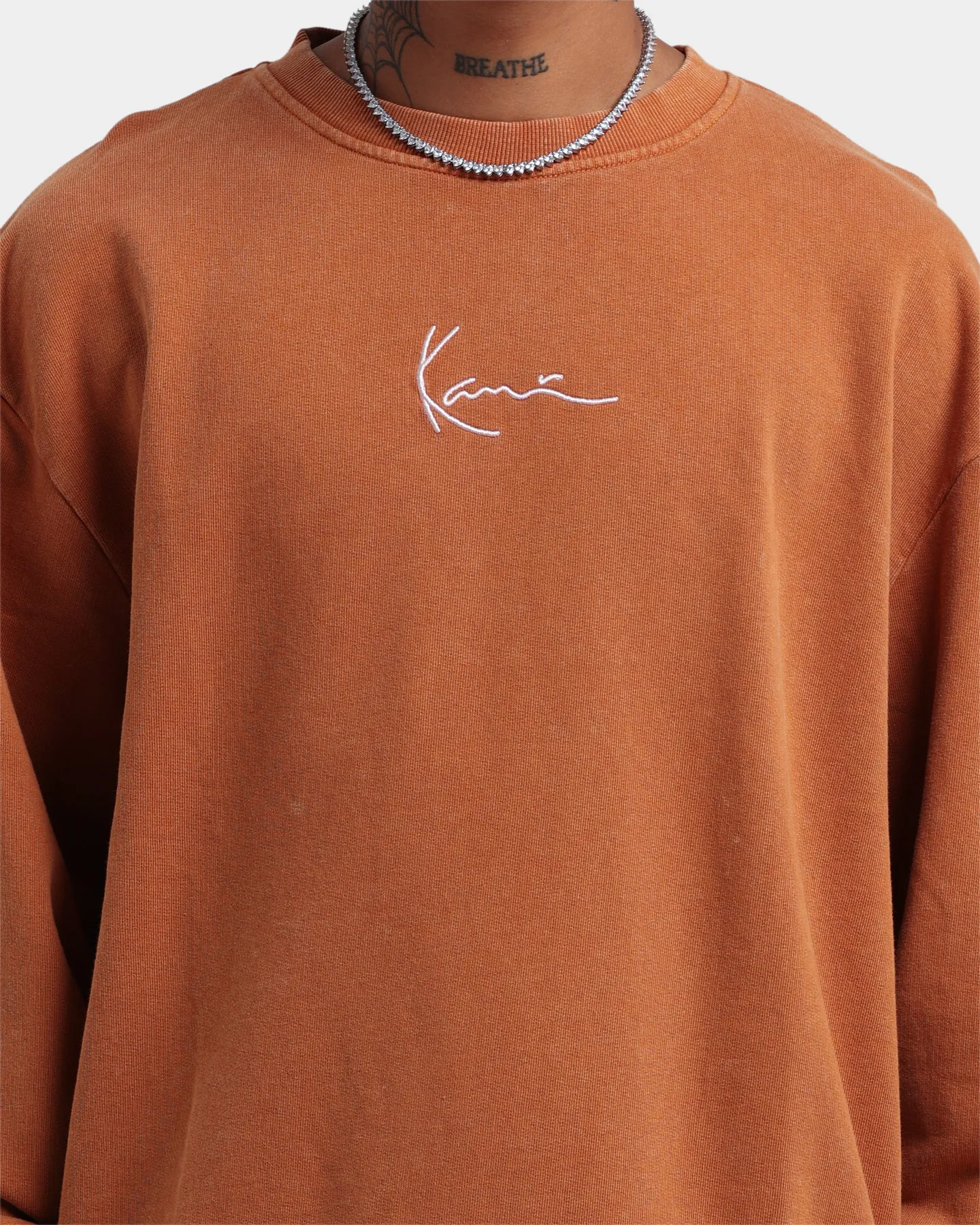 Karl Kani Signature Washed Crewneck Ocher sold by Culture Kings product image thumbnail 3