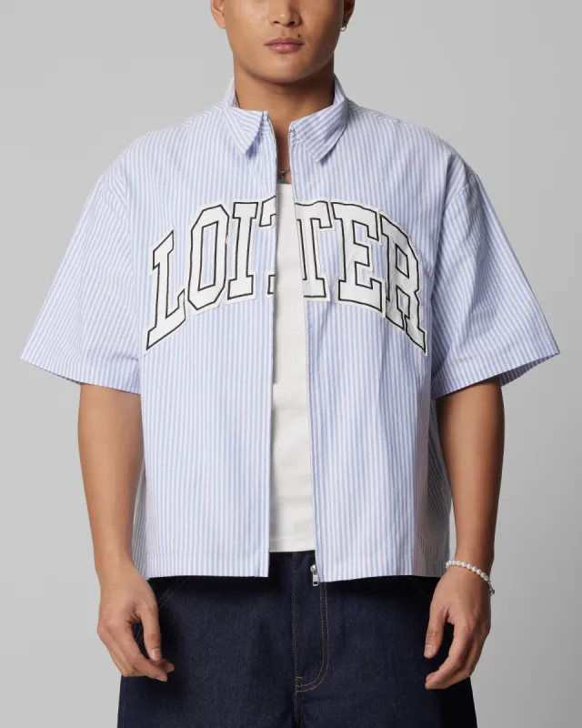 Loiter Studio Zip Shirt Blue Stripe sold by Culture Kings