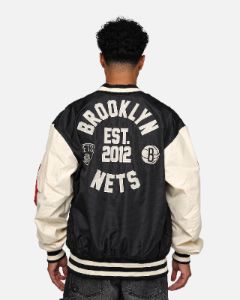 New Era X Alpha Industries Brooklyn Nets L-2B Bomber Jacket Black sold by Culture Kings