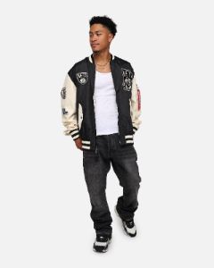 New Era X Alpha Industries Brooklyn Nets L-2B Bomber Jacket Black sold by Culture Kings
