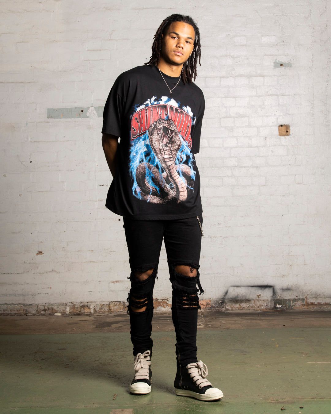 Saint Morta Cobra Boxy T-Shirt Black sold by Culture Kings product image thumbnail 3