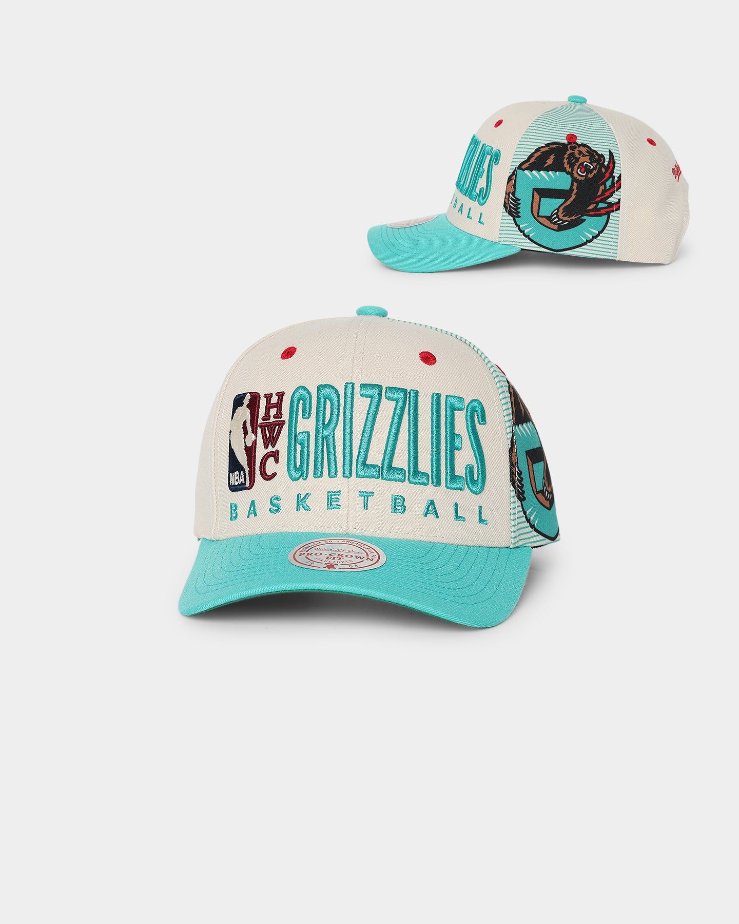 Mitchell & Ness Vancouver Grizzlies '90s Training Camp' Pro Crown Snapback Cream sold by Culture Kings