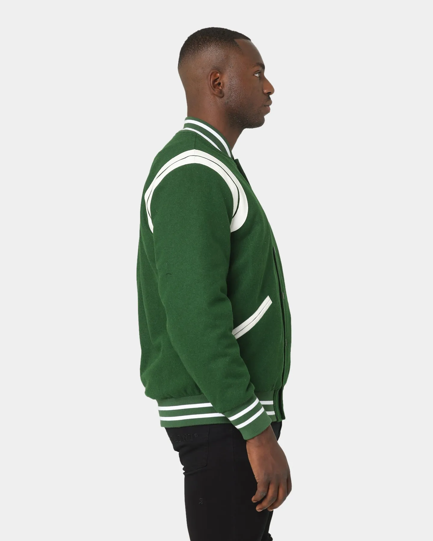 Saint Morta Alpha Varsity Jacket Green/White sold by Culture Kings product image thumbnail 5