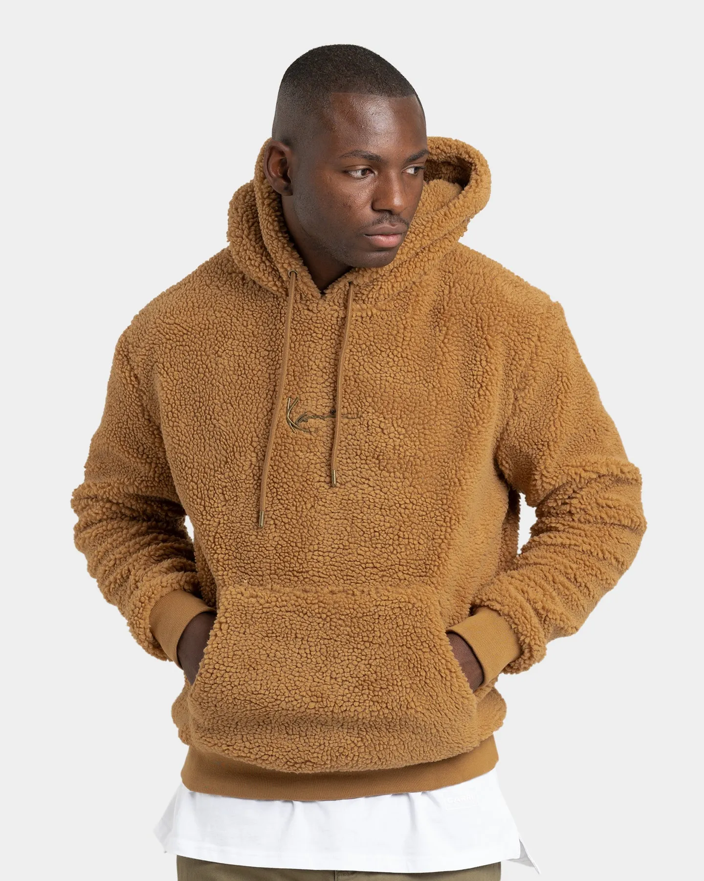 Karl Kani Small Signature Teddy Hoodie Sand sold by Culture Kings
