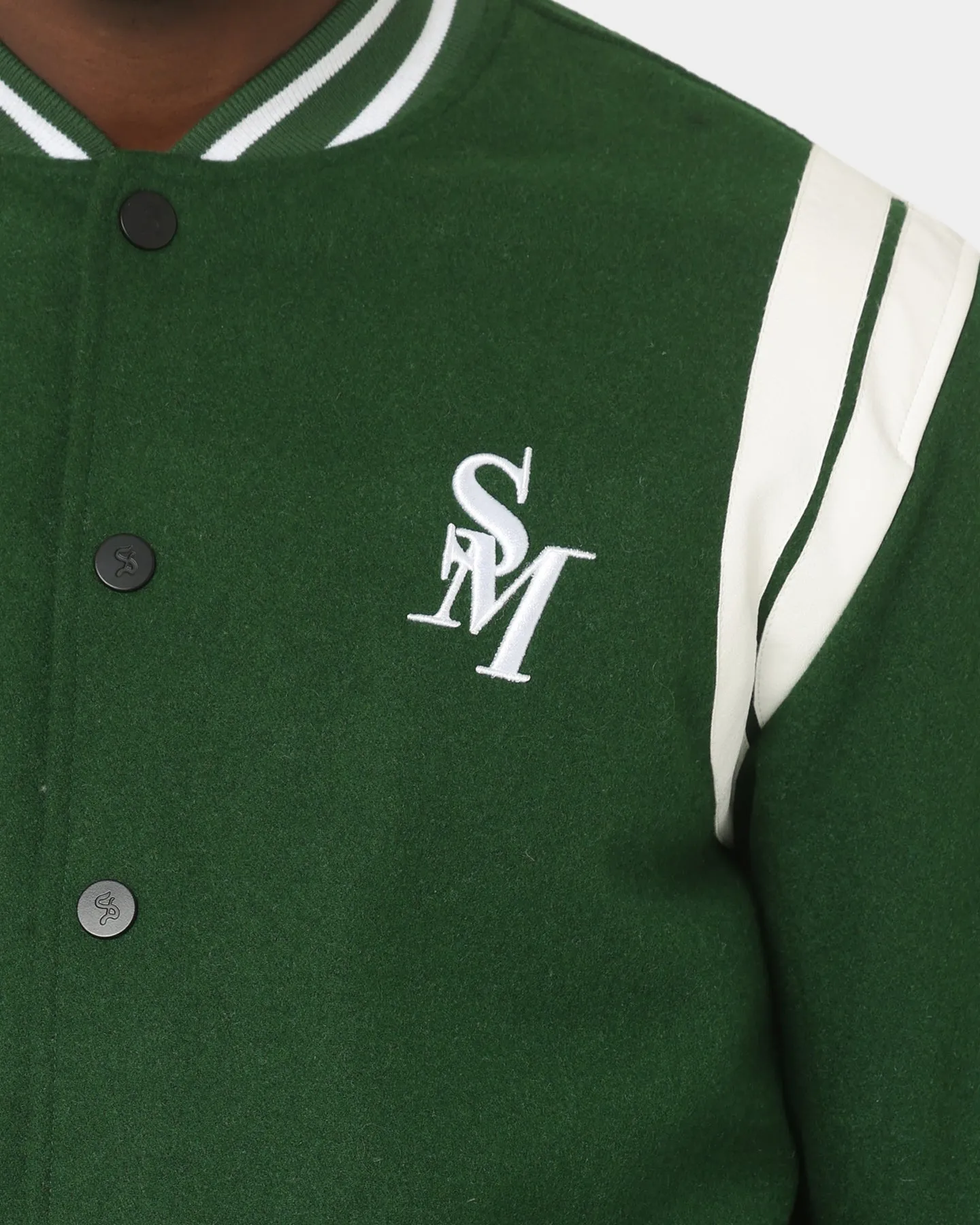 Saint Morta Alpha Varsity Jacket Green/White sold by Culture Kings product image thumbnail 3