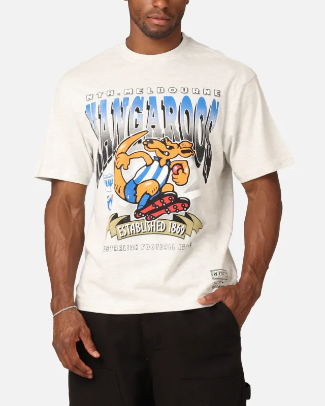 Mitchell & Ness North Melbourne Kangaroos Character T-Shirt Silver Marle sold by Culture Kings