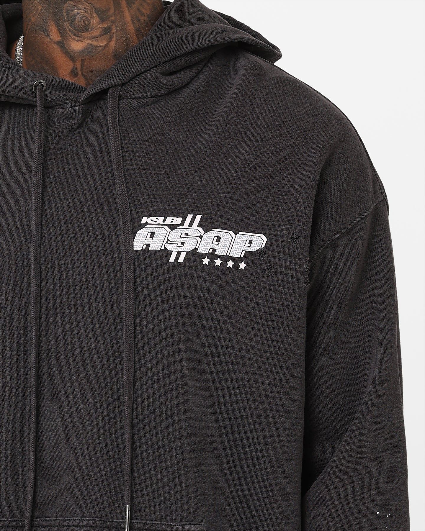 Ksubi X A$AP TyY Biggie Hoodie Faded Black sold by Culture Kings product image thumbnail 4