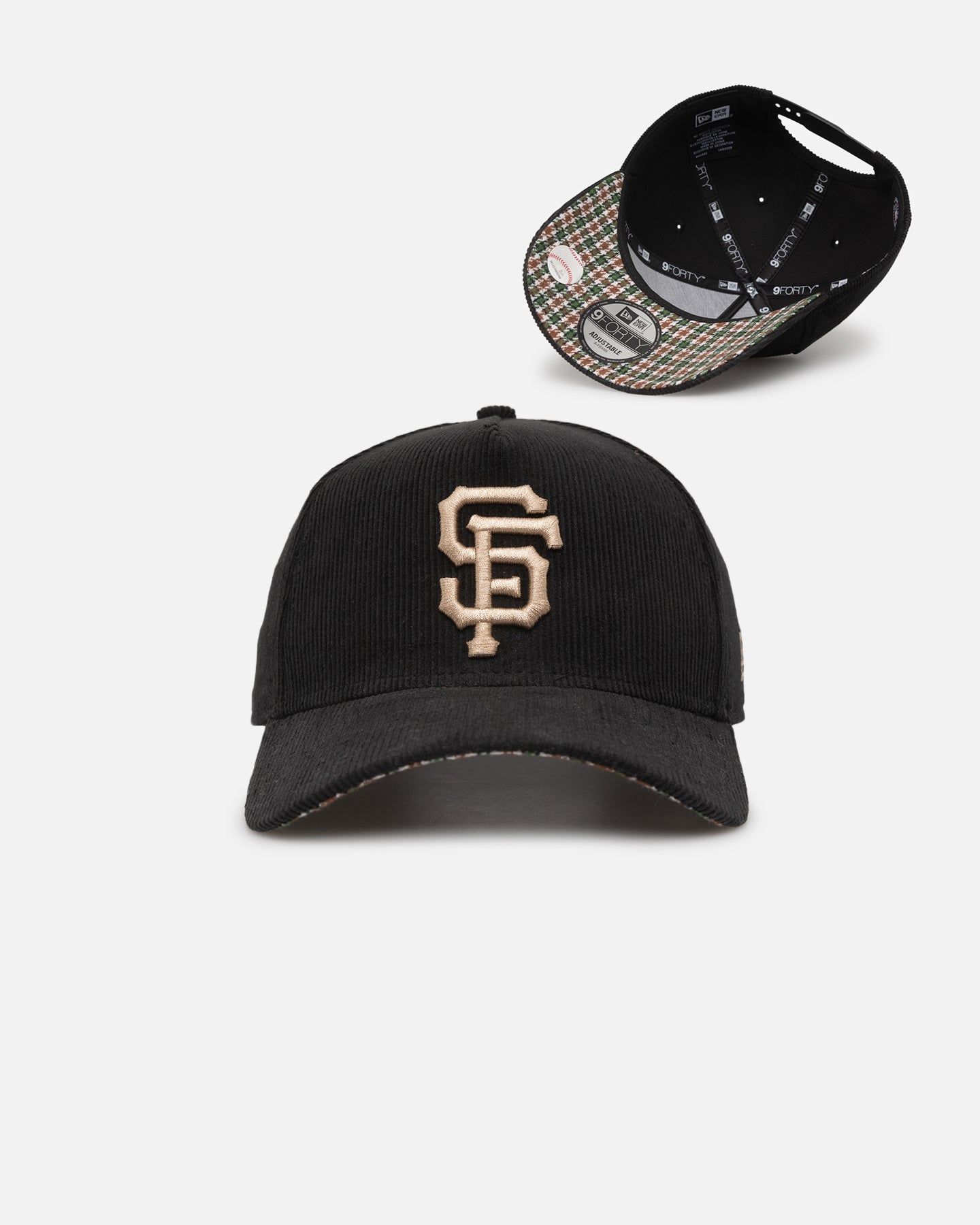 New Era San Francisco Giants 'Black Cord Plaid UV' 9FORTY A-Frame Snapback Black/Plaid sold by Culture Kings