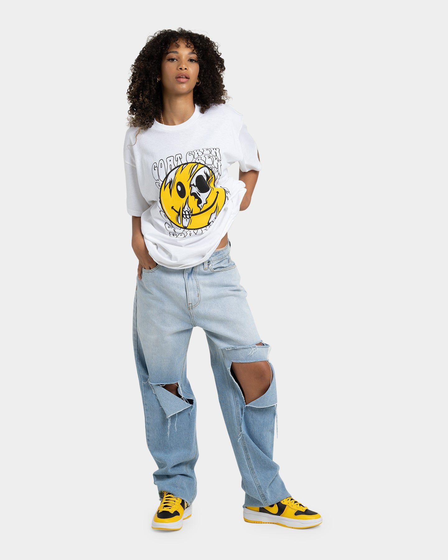 Goat Crew Smiley Skull T-Shirt White sold by Culture Kings product image thumbnail 2