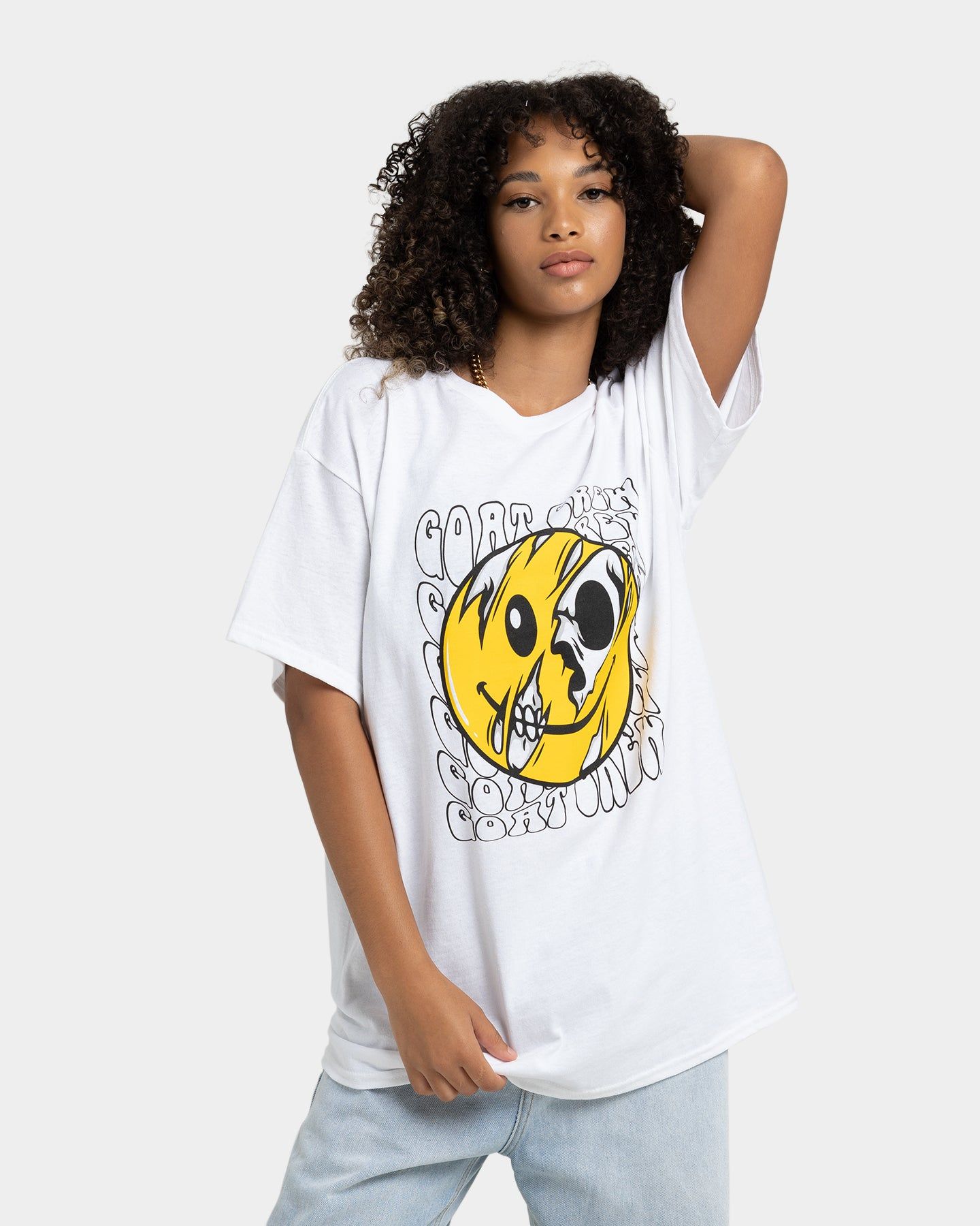 Goat Crew Smiley Skull T-Shirt White sold by Culture Kings