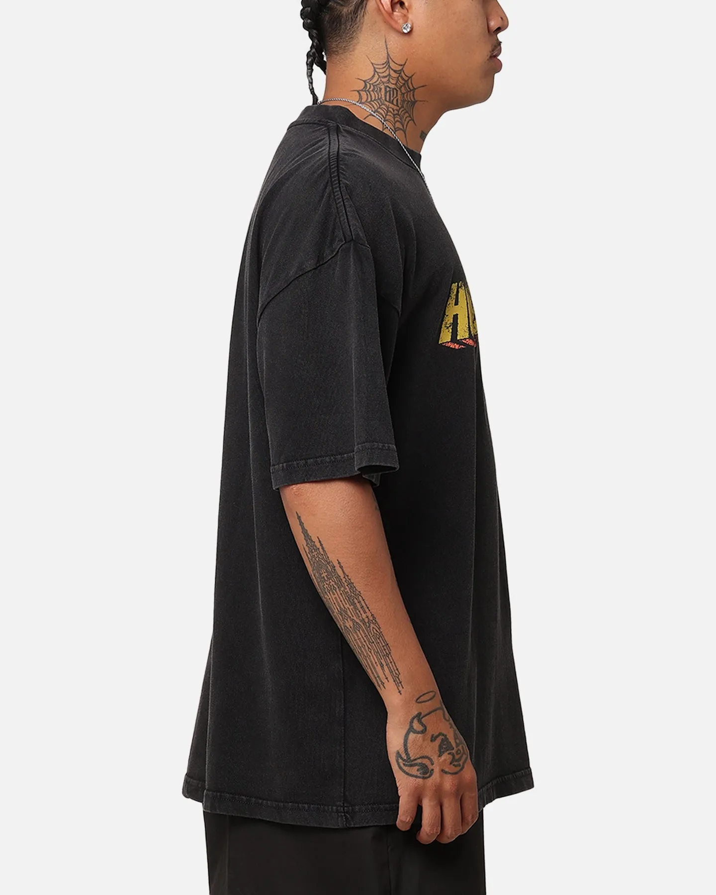 Culture Kings X WWE Hulk Hogan Hulk Logo Vintage T-Shirt Black Acidwash sold by Culture Kings product image thumbnail 4