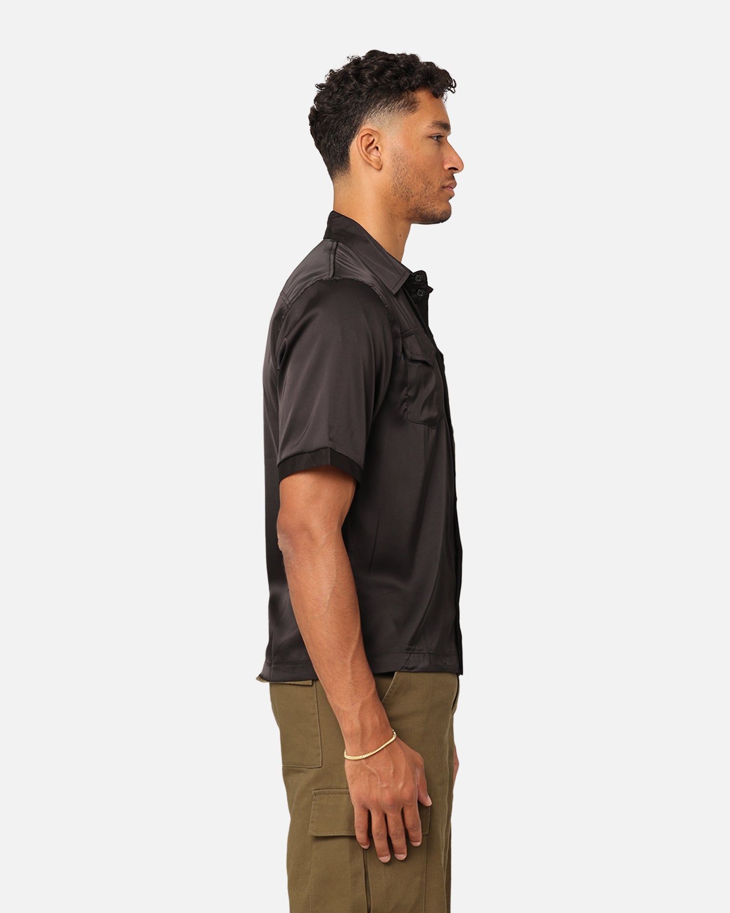 XXIII Jet Satin Button Up Shirt Black sold by Culture Kings product image thumbnail 5