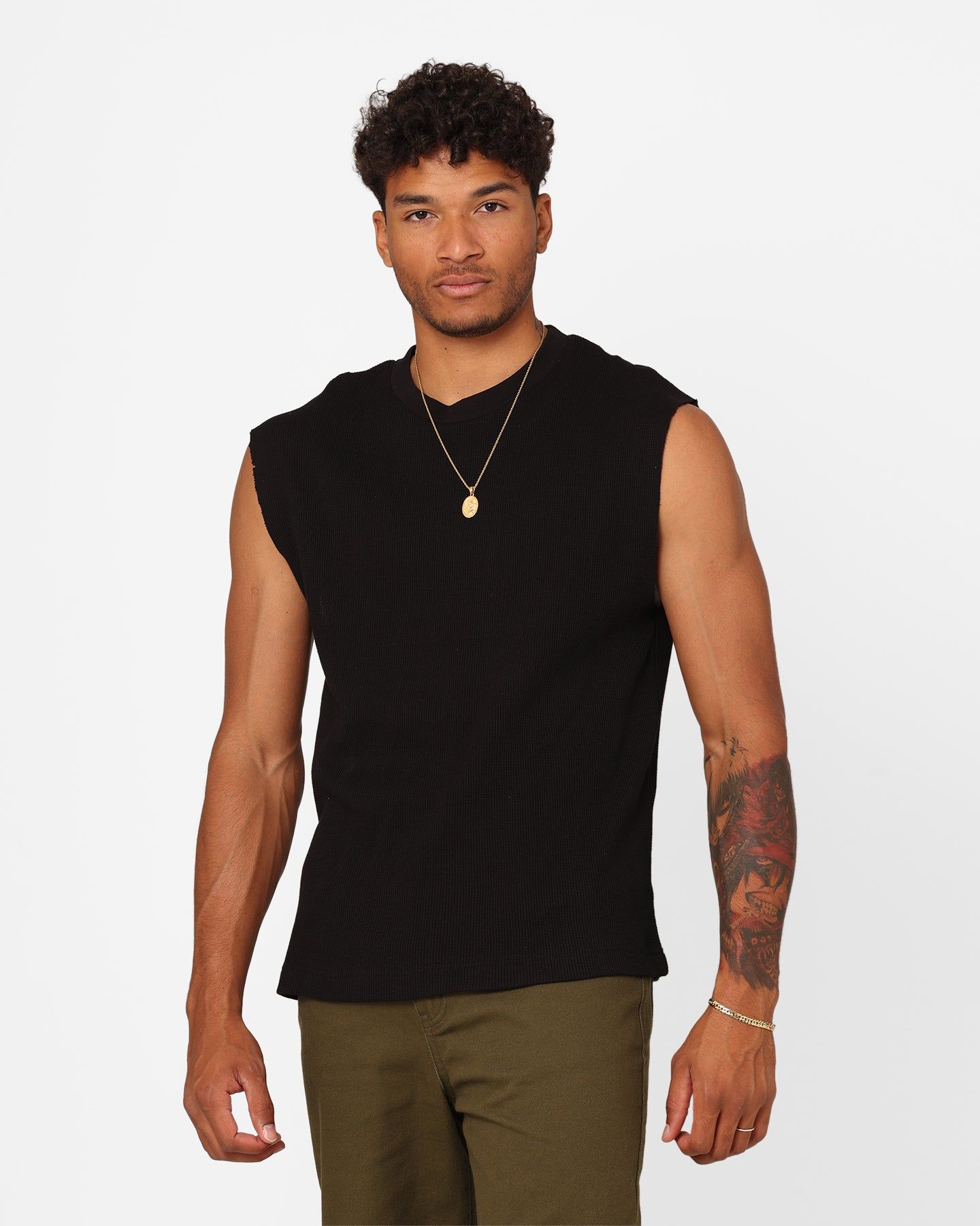 XXIII Waffle Muscle Singlet Black sold by Culture Kings