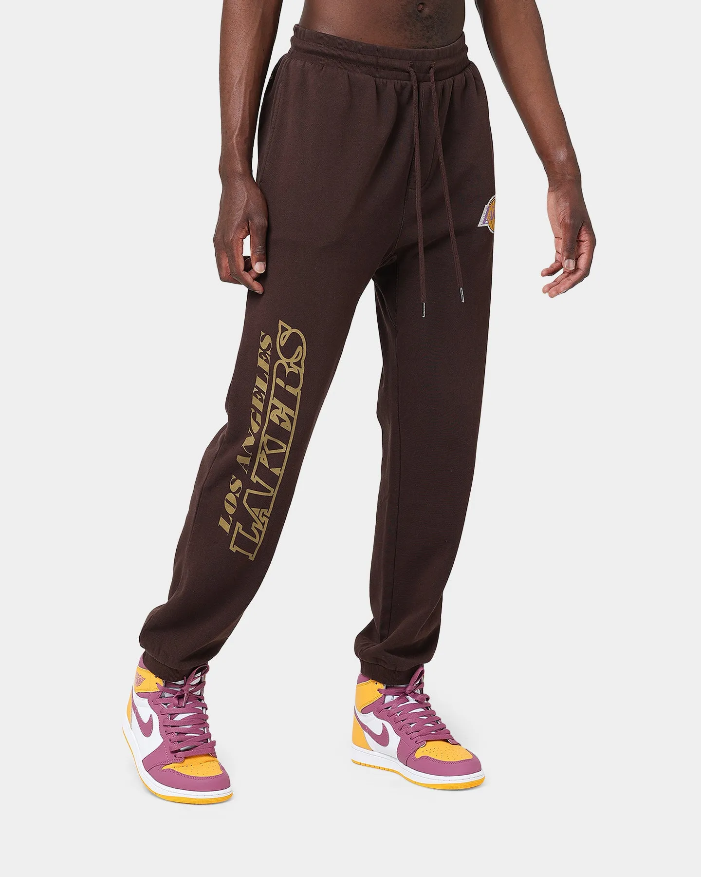 Mitchell & Ness Los Angeles Lakers Lux Brown Sweatpants Baroque Brown sold by Culture Kings
