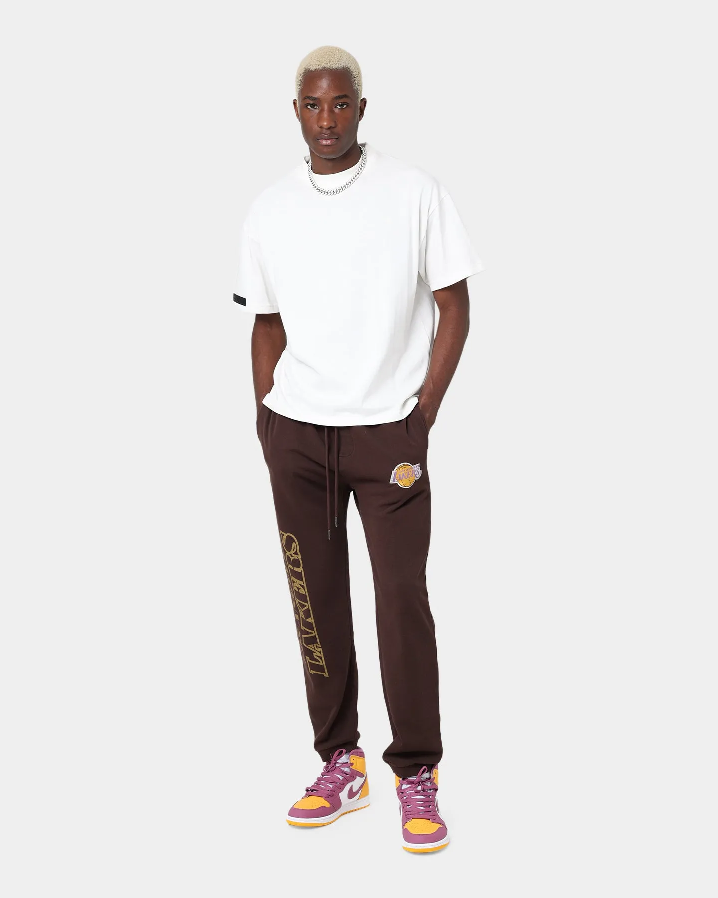 Mitchell & Ness Los Angeles Lakers Lux Brown Sweatpants Baroque Brown sold by Culture Kings product image thumbnail 2