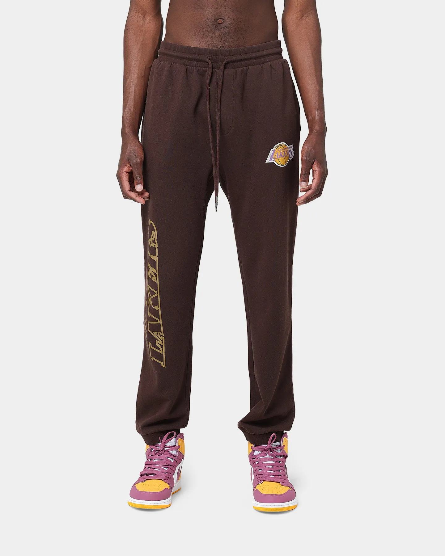Mitchell & Ness Los Angeles Lakers Lux Brown Sweatpants Baroque Brown sold by Culture Kings product image thumbnail 3