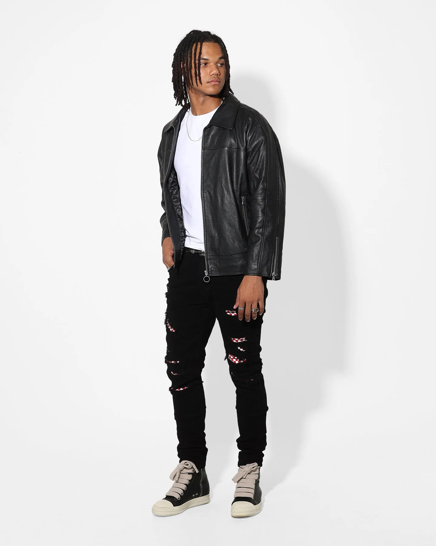 Saint Morta Checks Summum Jeans Black/White sold by Culture Kings product image thumbnail 2