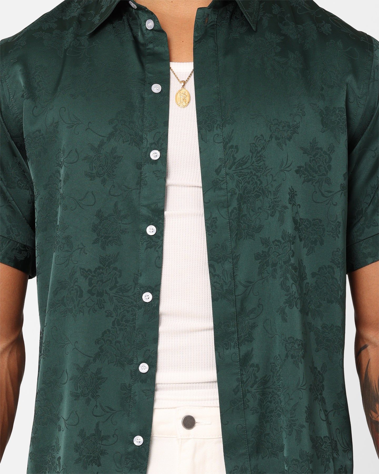 XXIII Perry Satin Button Up Shirt Green sold by Culture Kings product image thumbnail 4