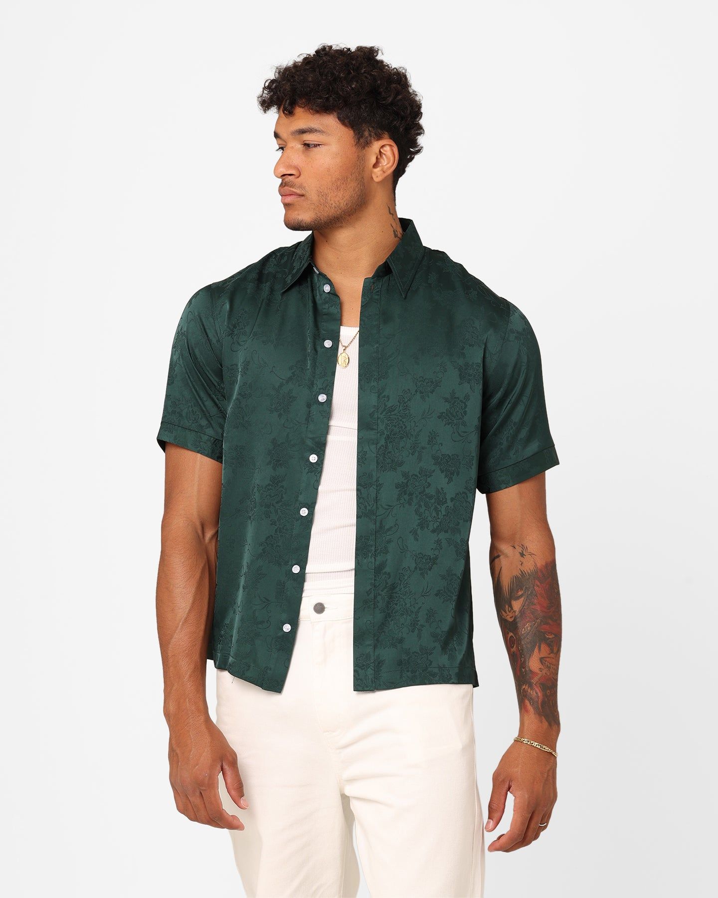 XXIII Perry Satin Button Up Shirt Green sold by Culture Kings