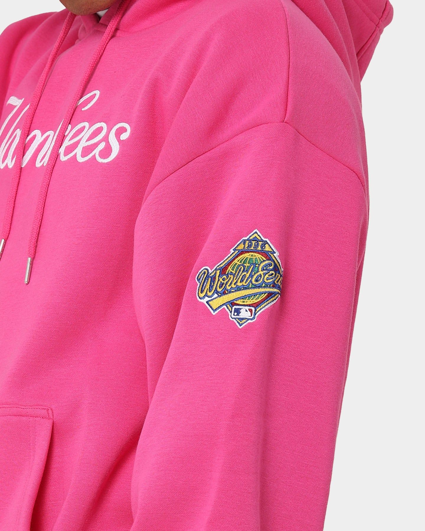 New Era New York Yankees 'Tropical Punch Script Pack' Oversized Hoodie Hot Pink sold by Culture Kings product image thumbnail 6