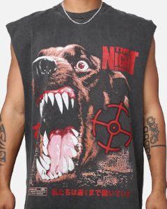 The Night Shift Dog Muscle T-Shirt Black Wash sold by Culture Kings