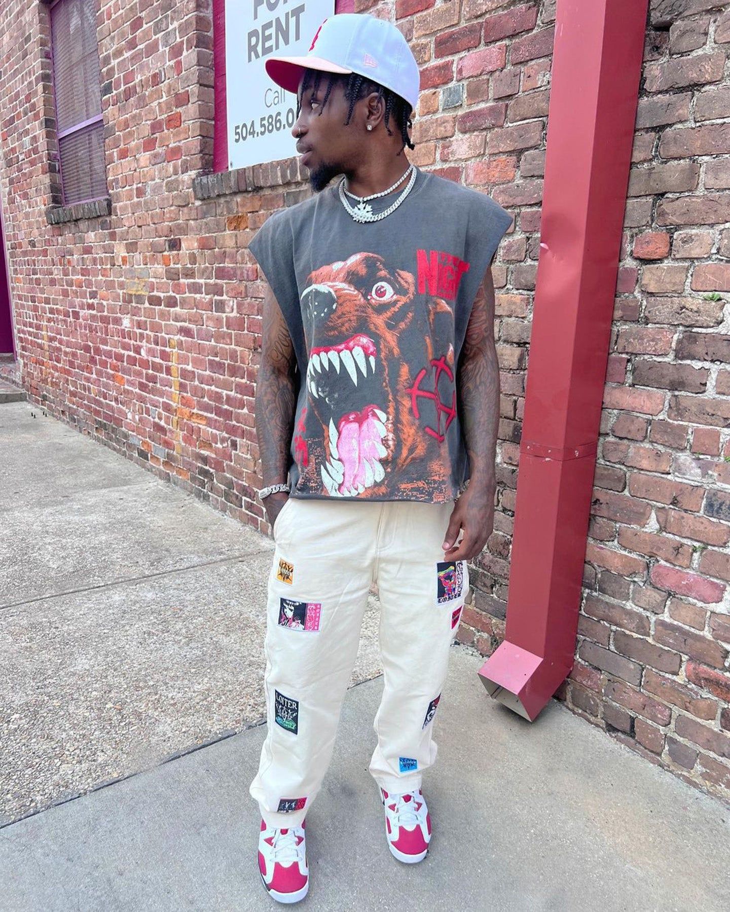 The Night Shift Dog Muscle T-Shirt Black Wash sold by Culture Kings