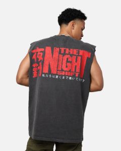 The Night Shift Dog Muscle T-Shirt Black Wash sold by Culture Kings
