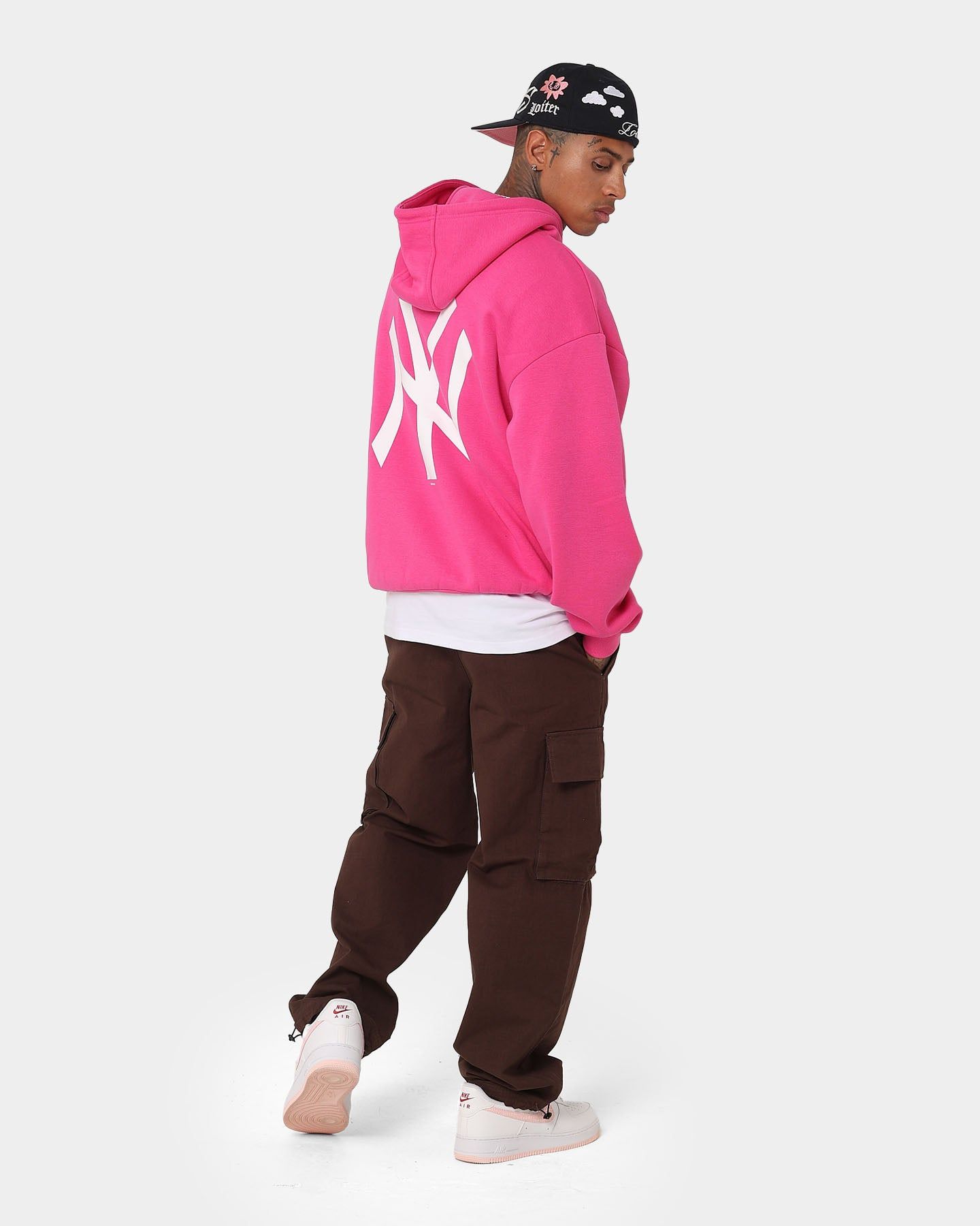 New Era New York Yankees 'Tropical Punch Script Pack' Oversized Hoodie Hot Pink sold by Culture Kings product image thumbnail 2