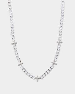 NXS Iced Cross Tennis Chain Iced White Gold sold by Culture Kings
