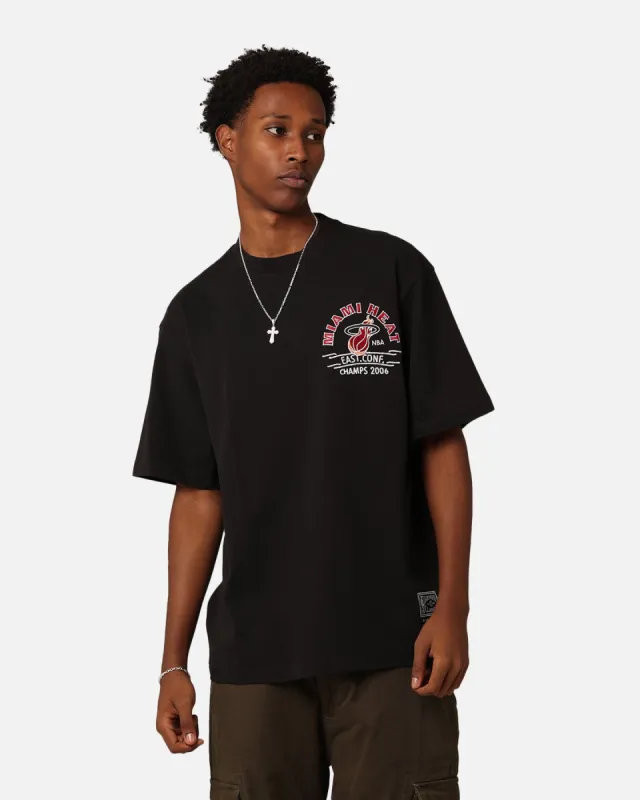 Mitchell & Ness Miami Heat Arch T-Shirt Faded Black sold by Culture Kings